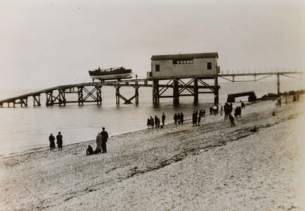 Lifeboat launch at East Beach - thumbnail image