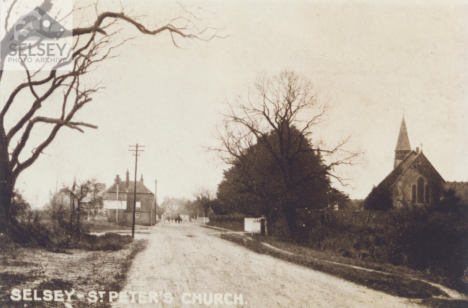 St Peter's Church and Chichester Road looking south Selsey Photo Archive