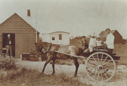 H.A. Smith, Dairy Farmer on horse and cart - thumbnail image