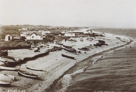 East Beach buildings and fishing equipment - thumbnail image