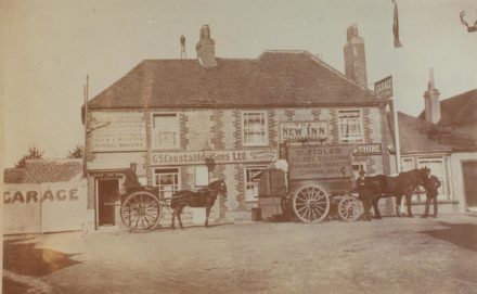 Selsey: New Inn with horse carts - thumbnail image