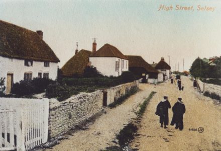 Selsey: High Street with two sailors - thumbnail image