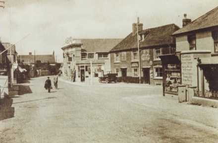 Selsey: The High Street looking north showing the Crown Inn and Pavilion - thumbnail image