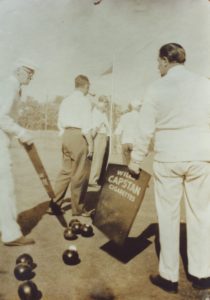 Selsey: Men playing bowls - thumbnail image
