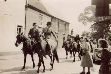 A group of horse riders riding through Selsey. - thumbnail image