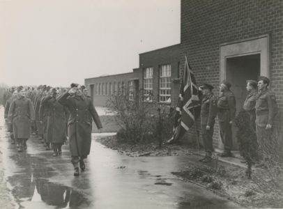 Selsey: L.D.V. (Home Guard) march past and salute - thumbnail image
