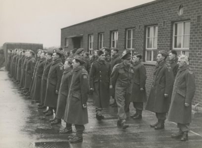 Selsey: L.D.V. (Home Guard) assembled on the parade ground for inspection - thumbnail image